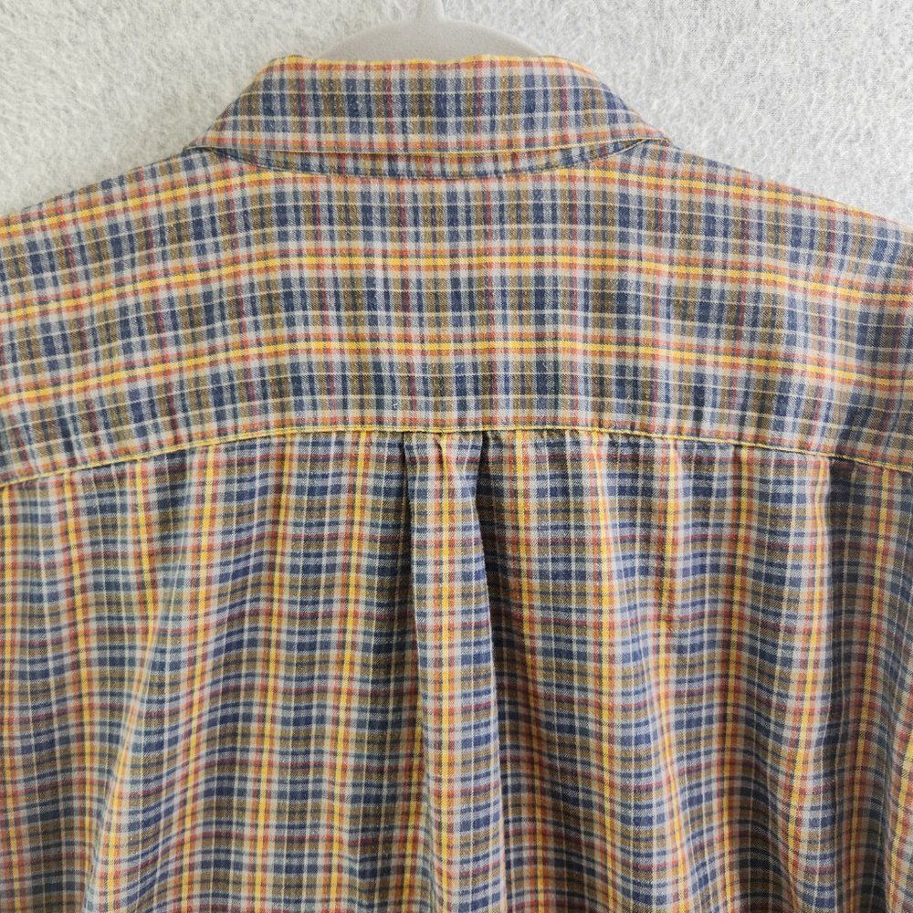 Patagonia Shirt Mens L Yellow Plaid Organic Cotton Flannel Pockets Outdoor Cabin - Picture 7 of 16